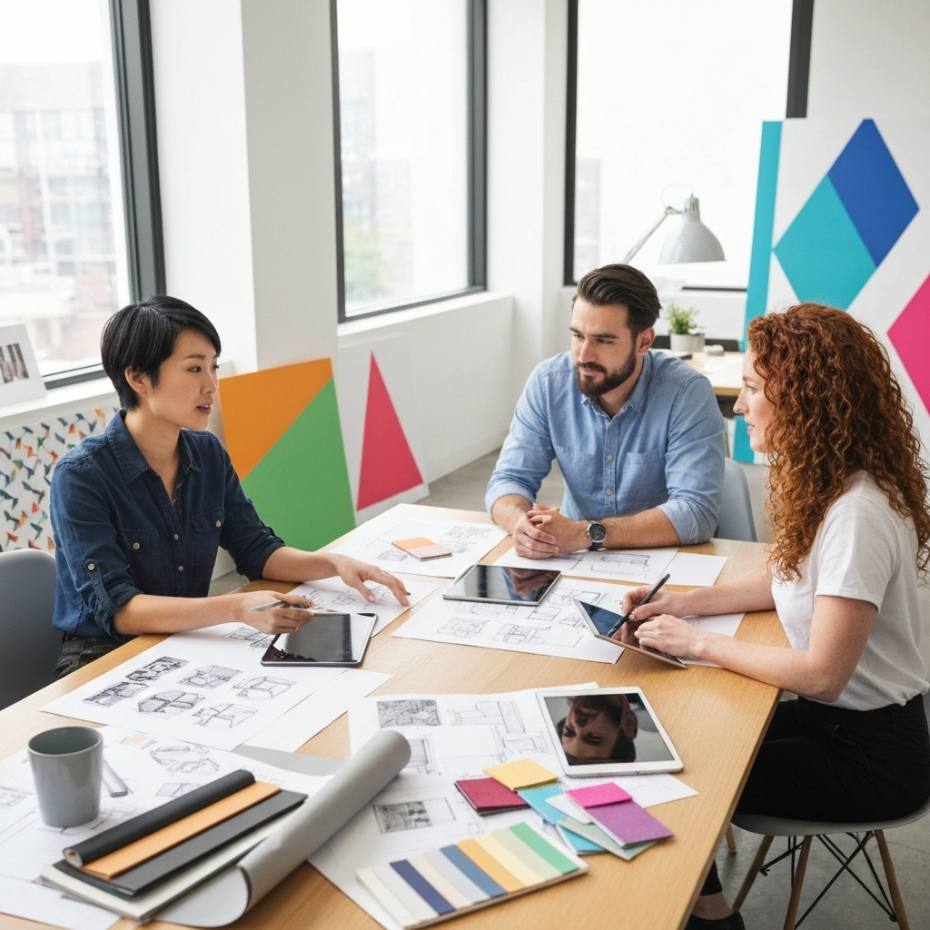 Creative team at work